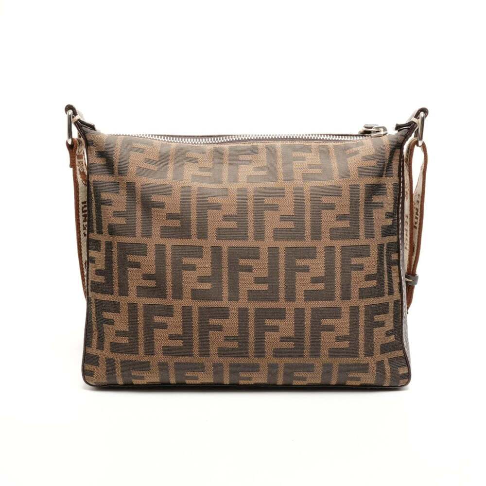FENDI Brown Canvas Zucca Shoulder Bag - Picture 2 of 12